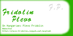 fridolin plevo business card